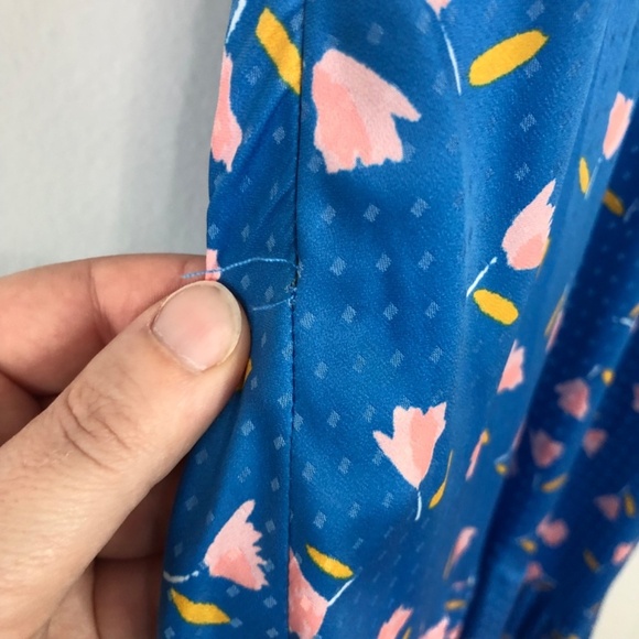 Saylor Jen Blue Floral Polka Dot Maxi Dress XS - Picture 7 of 15